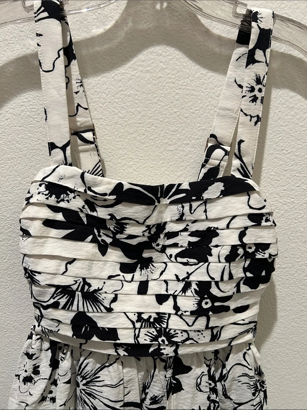 Abercrombie & Fitch Black & White Floral Tiered Maxi Dress